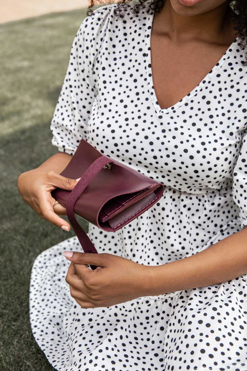 Smooth Leather Wallet for Women | Wrap Closure + Zip Pocket