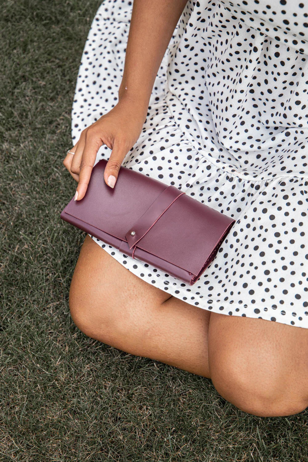 Smooth Leather Wallet for Women | Wrap Closure + Zip Pocket