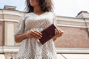 Smooth Leather Wallet for Women | Wrap Closure + Zip Pocket