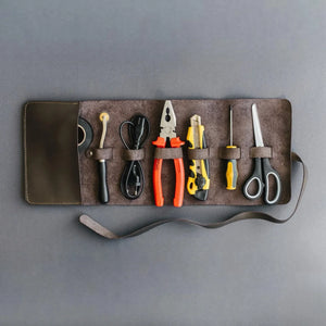 Roll-Up Leather Cord & Tools Wrap – Smooth Finish