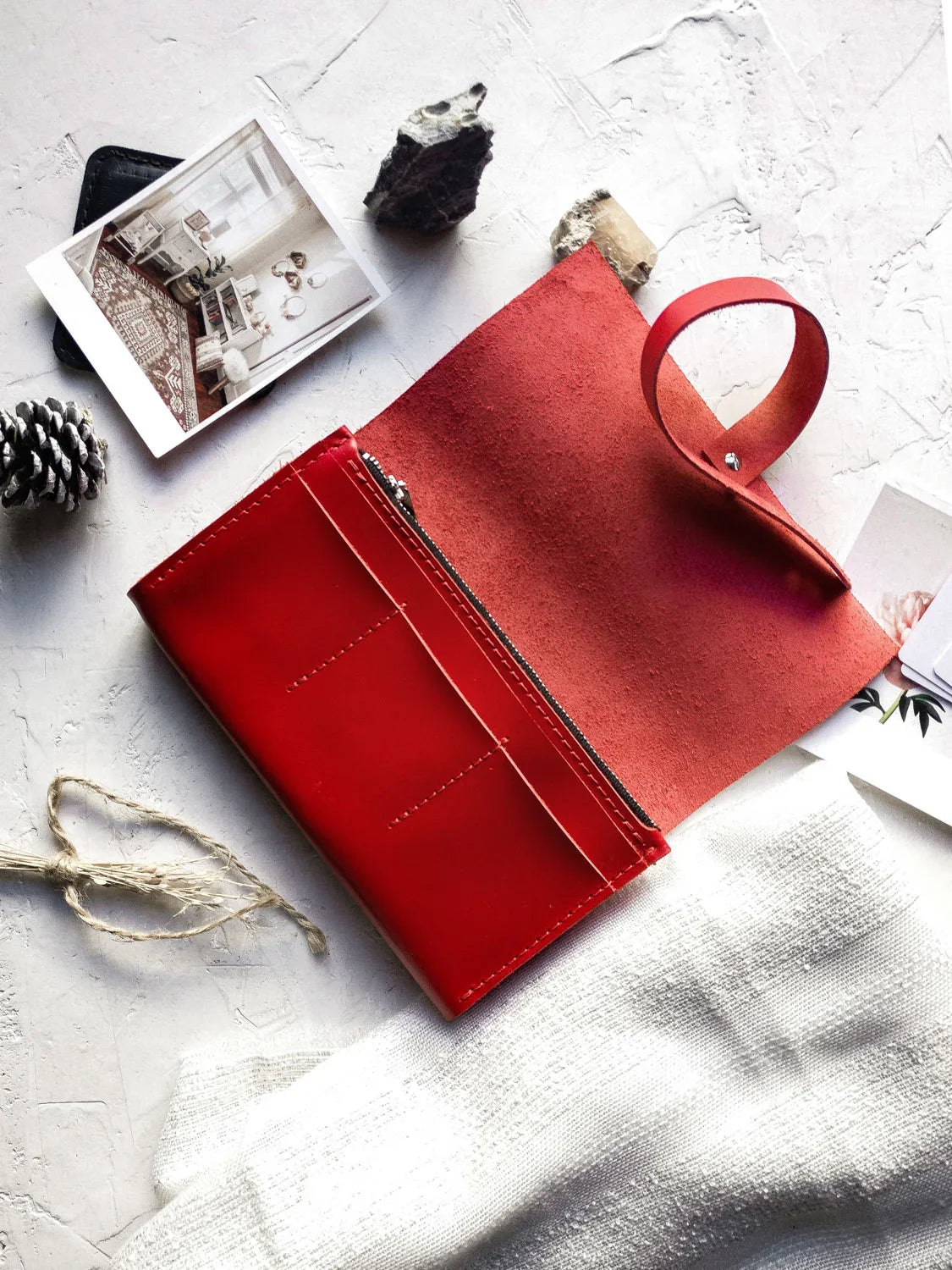 Smooth Leather Wallet for Women | Wrap Closure + Zip Pocket
