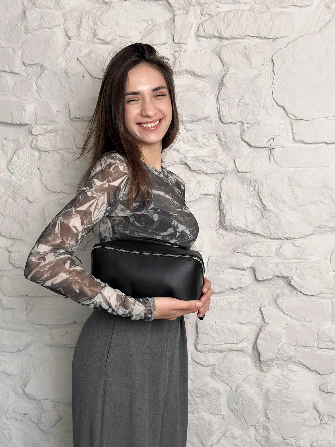 Fullgrain Leather Cosmetic Bag - BeautyBox | Matte Black - Wenderfarer