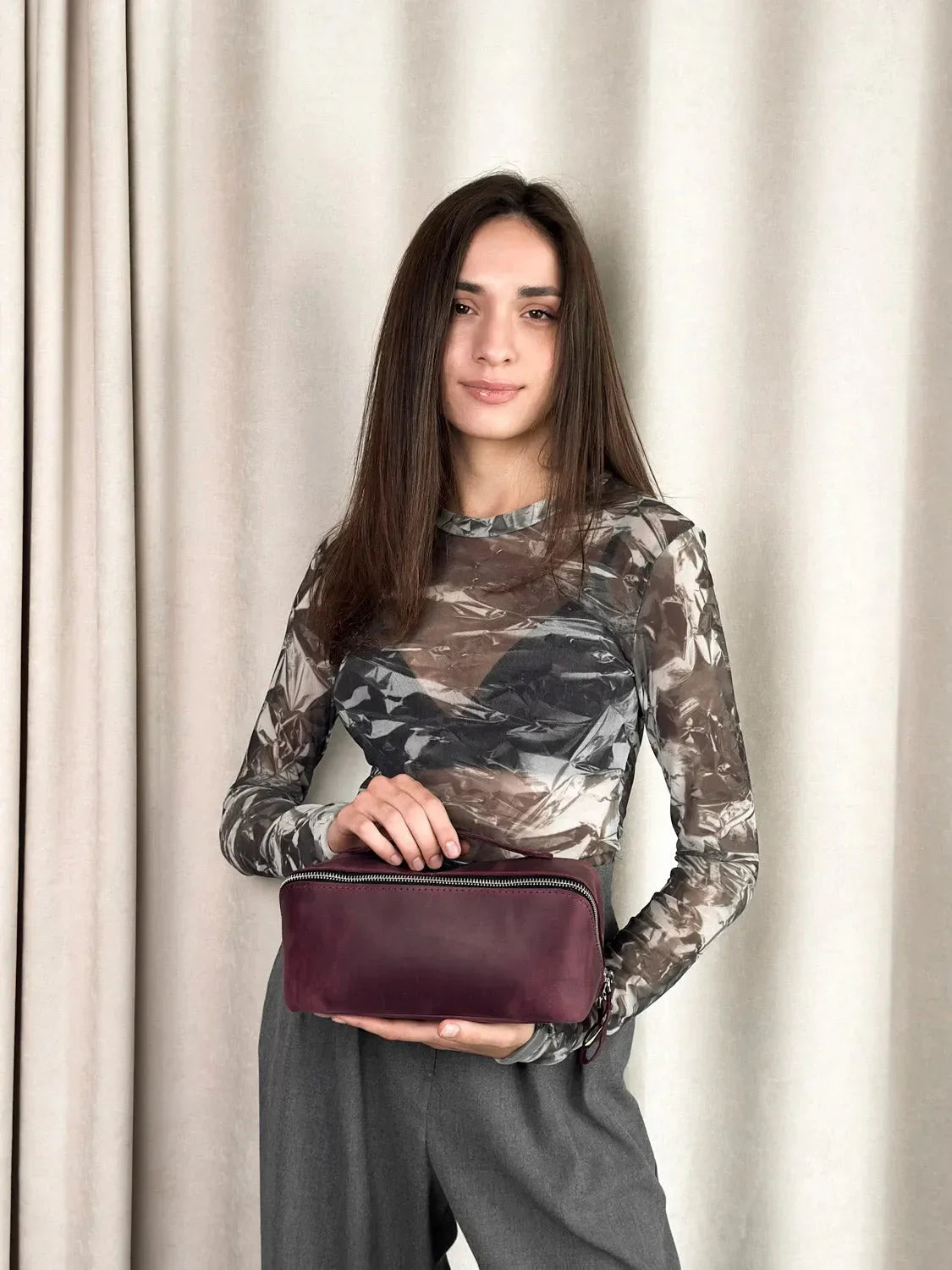 Matte Leather Cosmetic Bag – Travel Toiletry Organizer | BeautyBox