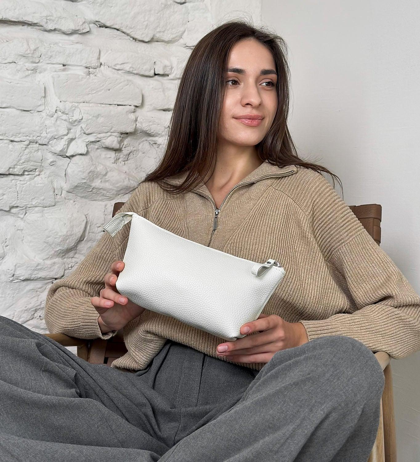 Grainy Leather Cosmetic Bag – Zippered Travel Pouch for Women | Allure