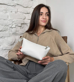 Grainy Leather Cosmetic Bag – Zippered Travel Pouch for Women | Allure