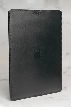 Leather Ipad Case with Wool Lining | Black - Wenderfarer