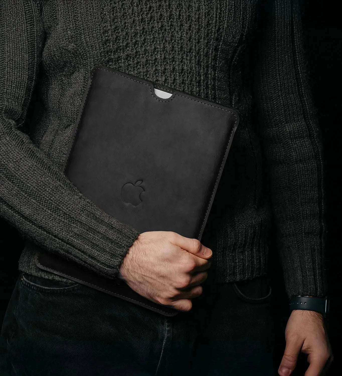 Waxed Matte Leather MacBook Case – Open Edge for Charging | Flatcase