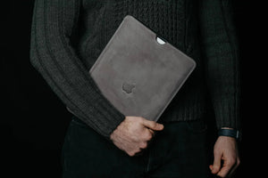 Waxed Matte Leather MacBook Case – Open Edge for Charging | Flatcase