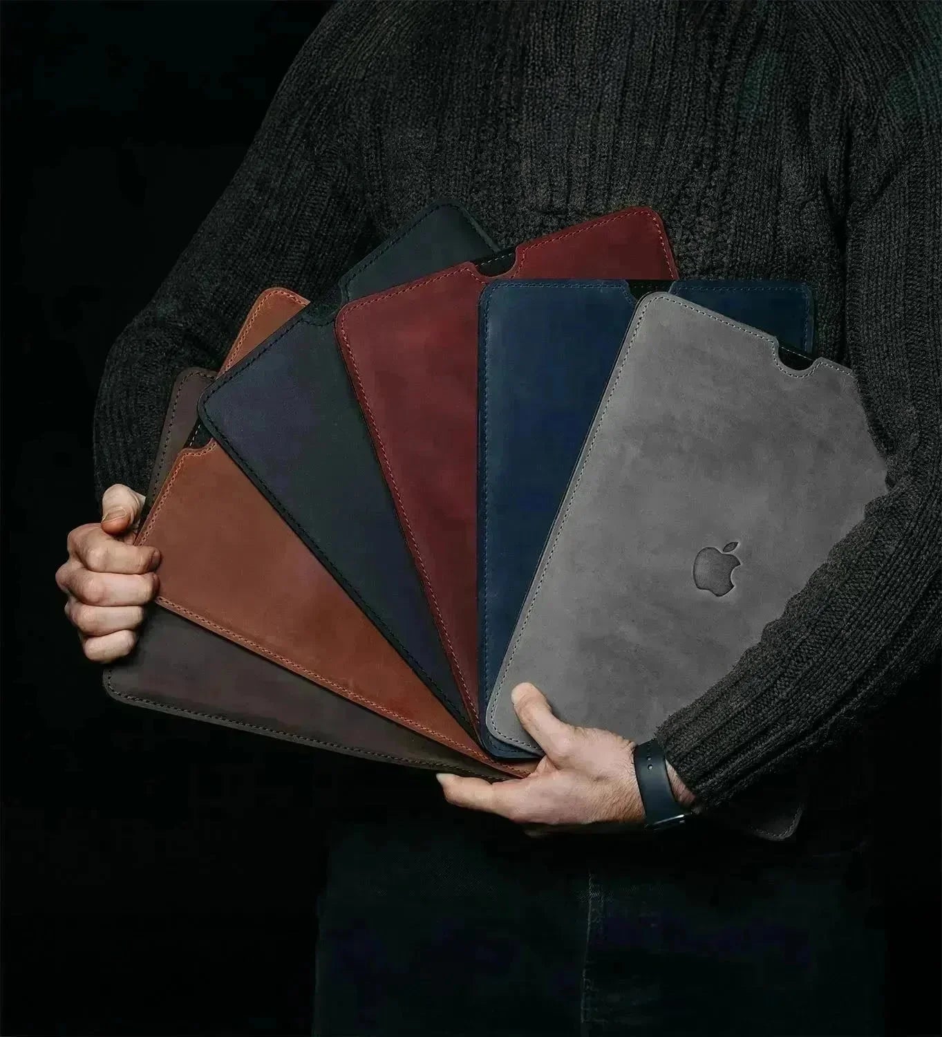 Waxed Matte Leather MacBook Case – Open Edge for Charging | Flatcase