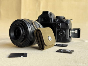 Leather SD Card Holder – 3-Slot Compact Organizer for Photographers