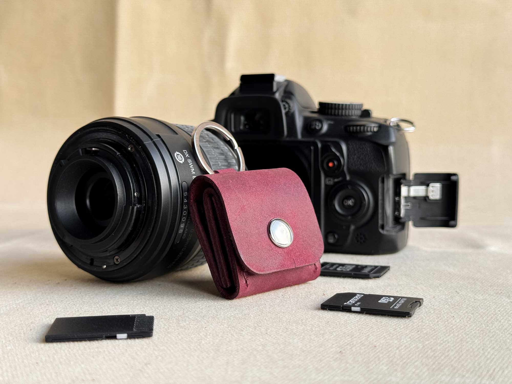 Leather SD Card Holder – 3-Slot Compact Organizer for Photographers