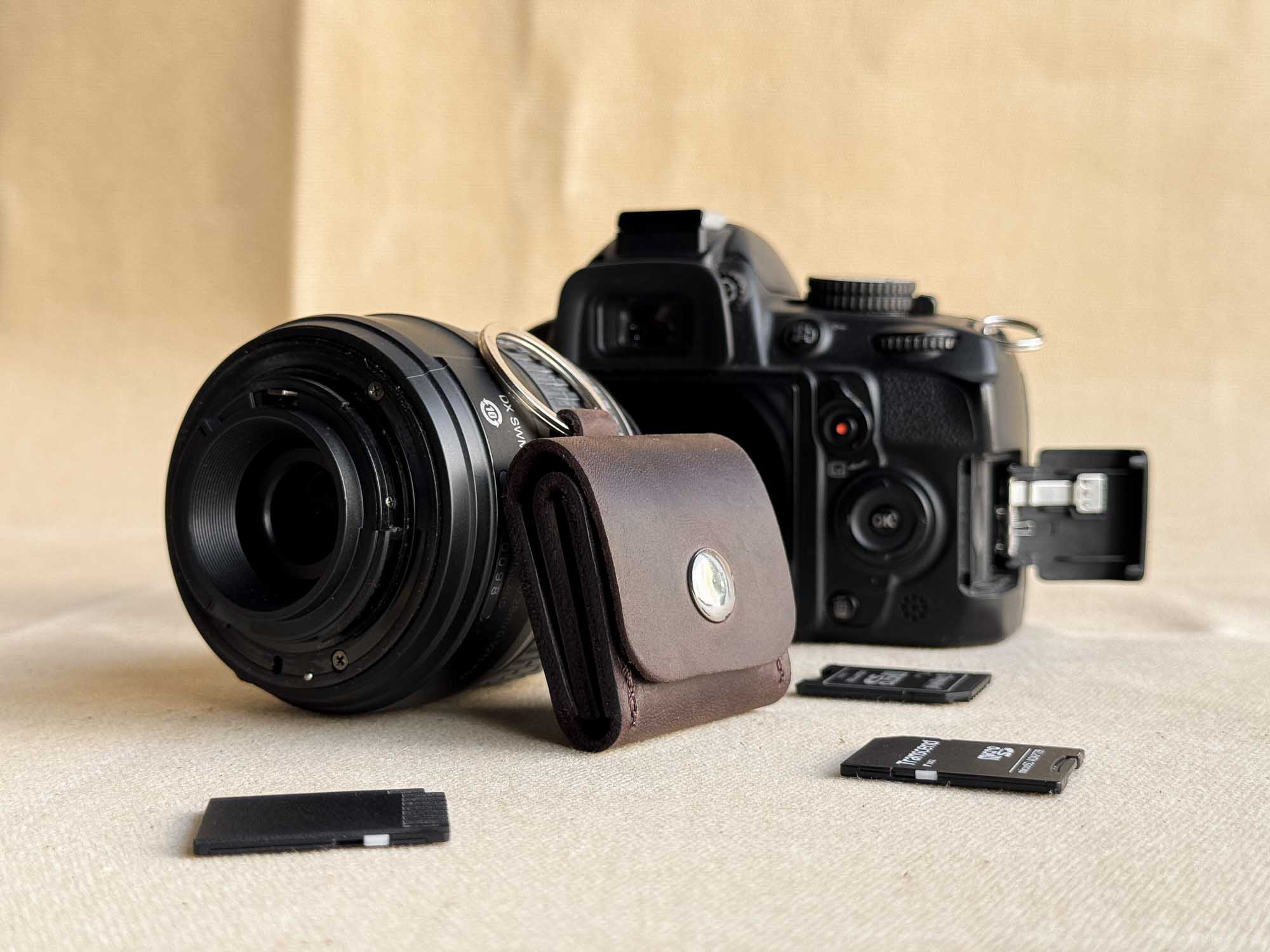 Leather SD Card Holder – 3-Slot Compact Organizer for Photographers
