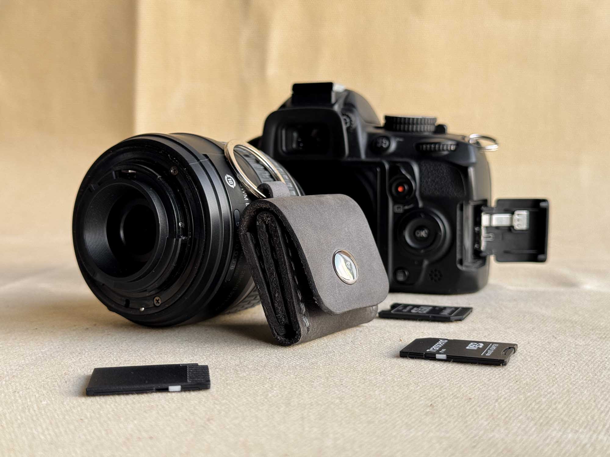 Leather SD Card Holder – 3-Slot Compact Organizer for Photographers