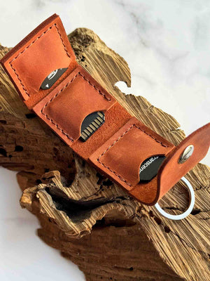 Leather SD Card Holder – 3-Slot Compact Organizer for Photographers