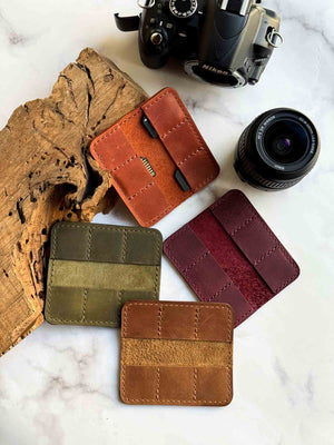 6-Slot SD Card Case – Durable Matte Leather Organizer for Photographers