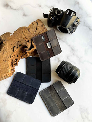 6-Slot SD Card Case – Durable Matte Leather Organizer for Photographers