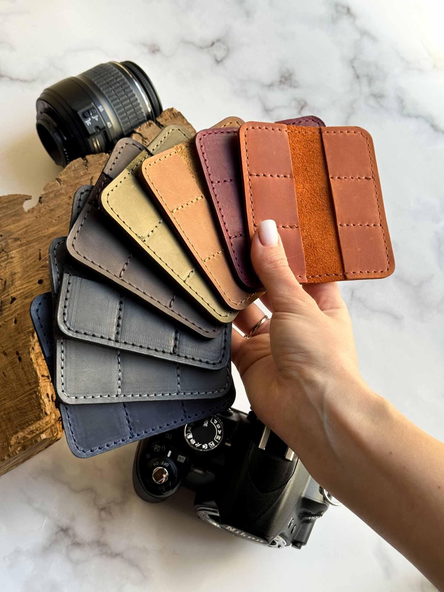 6-Slot SD Card Case – Durable Matte Leather Organizer for Photographers