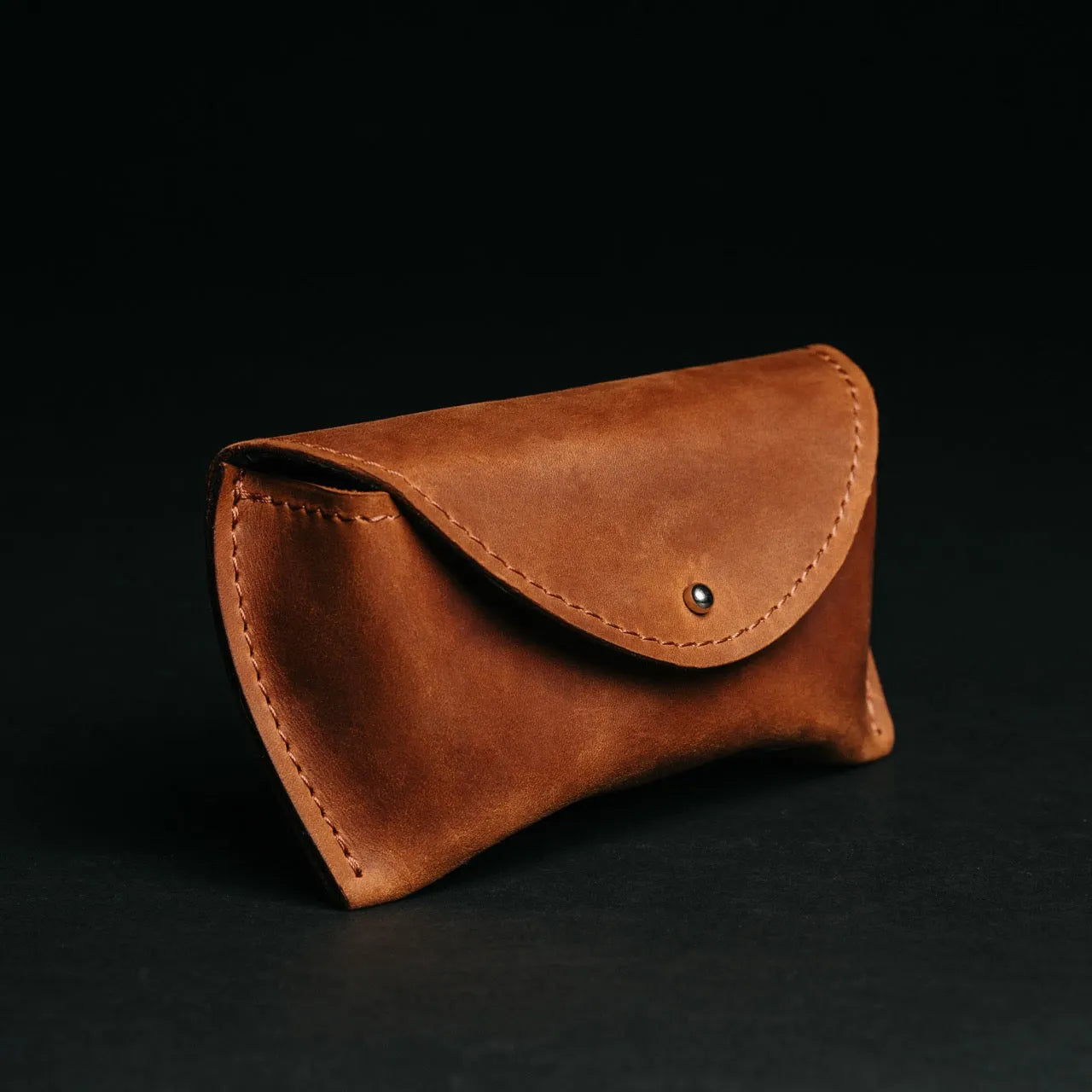 Handmade Waxed Matte Leather Case for Sunglasses
