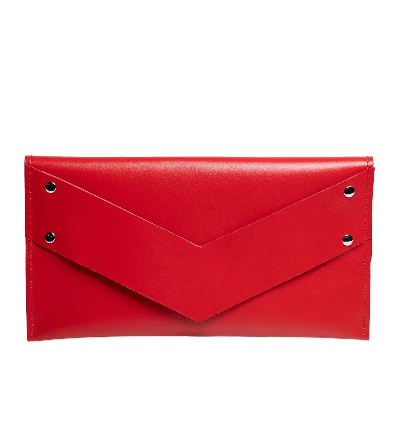 Double-Sided Leather Clutch with Handle