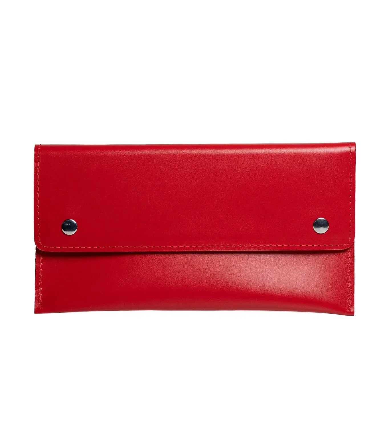 Double-Sided Leather Clutch with Handle