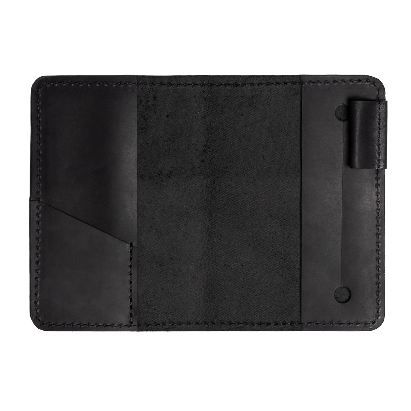 Distressed Leather Notebook cover A6, A5, B5, B6, A4 | Black - Wenderfarer
