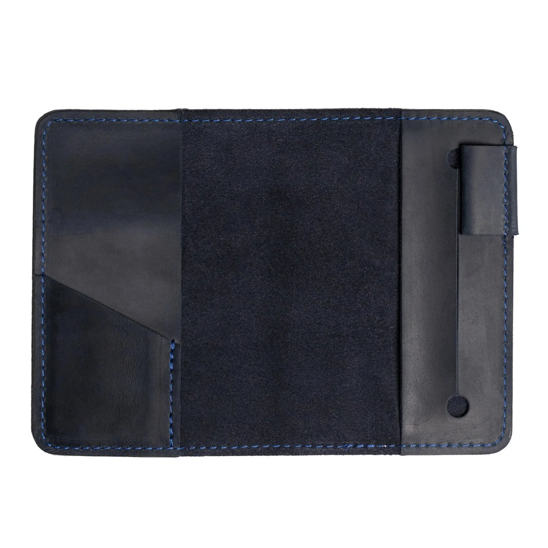 Distressed Leather Journal Cover – A6/A5/A4, Elastic + Pen Loop