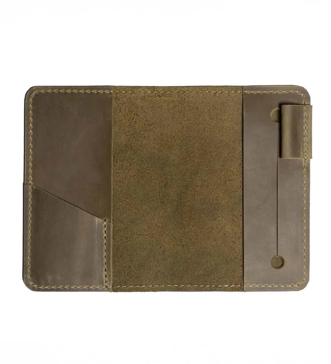 Distressed Leather Journal Cover – A6/A5/A4, Elastic + Pen Loop