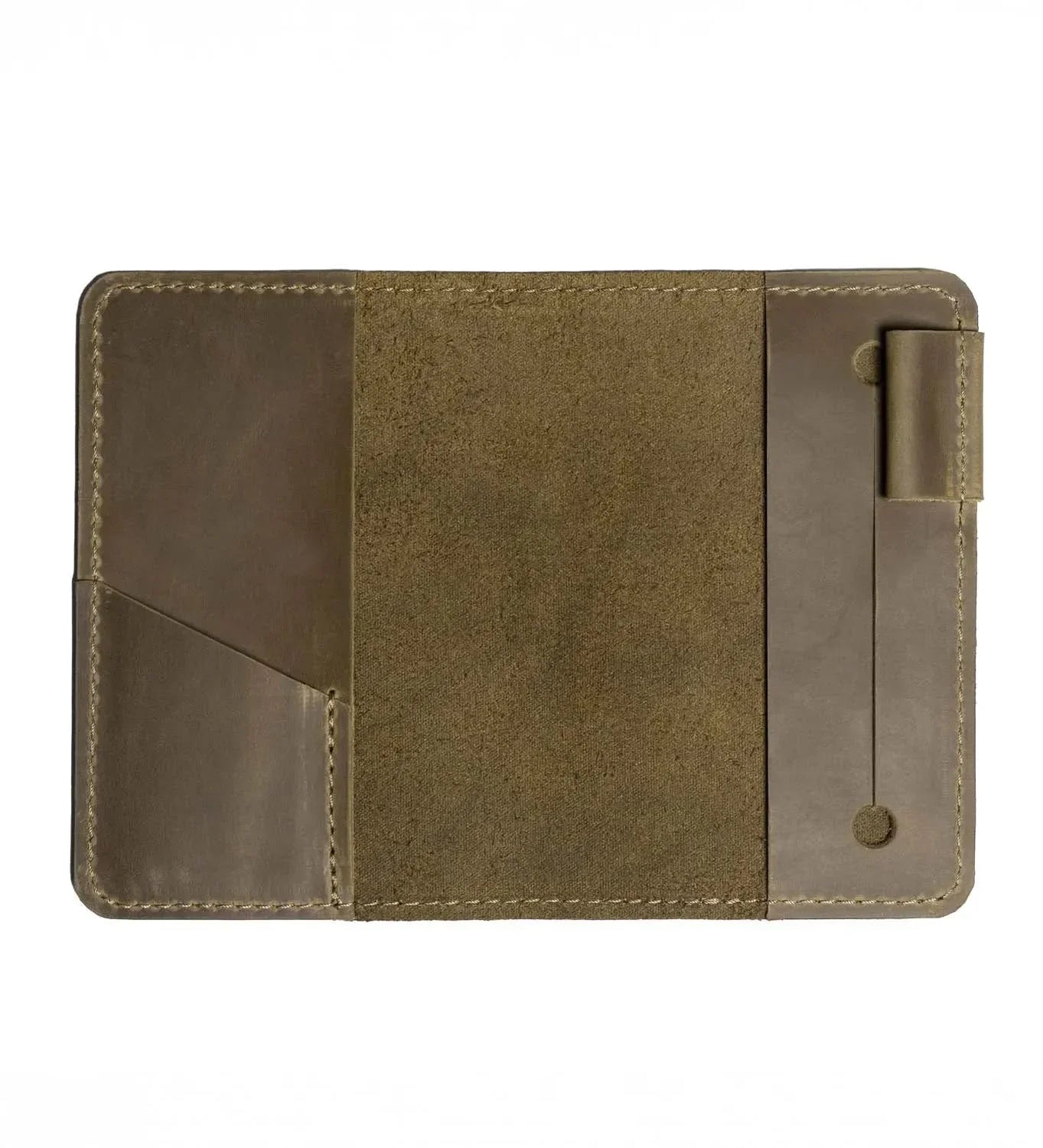 Distressed Leather Journal Cover – A6/A5/A4, Elastic + Pen Loop