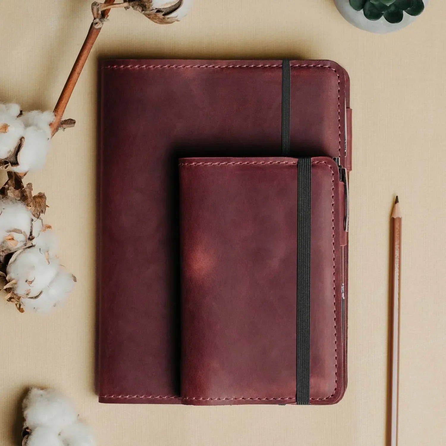 Distressed Leather Notebook cover B6, B5