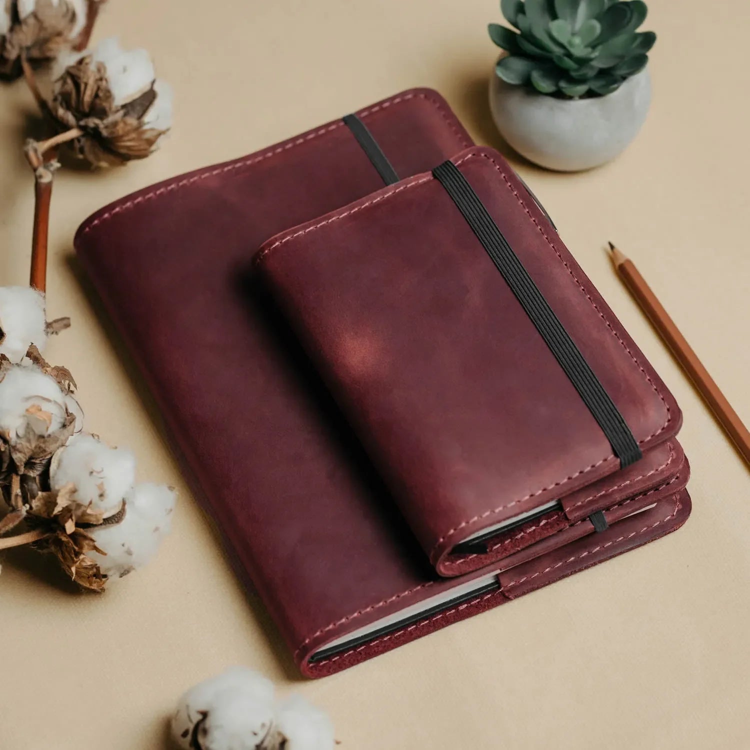 Distressed Leather Notebook cover B6, B5