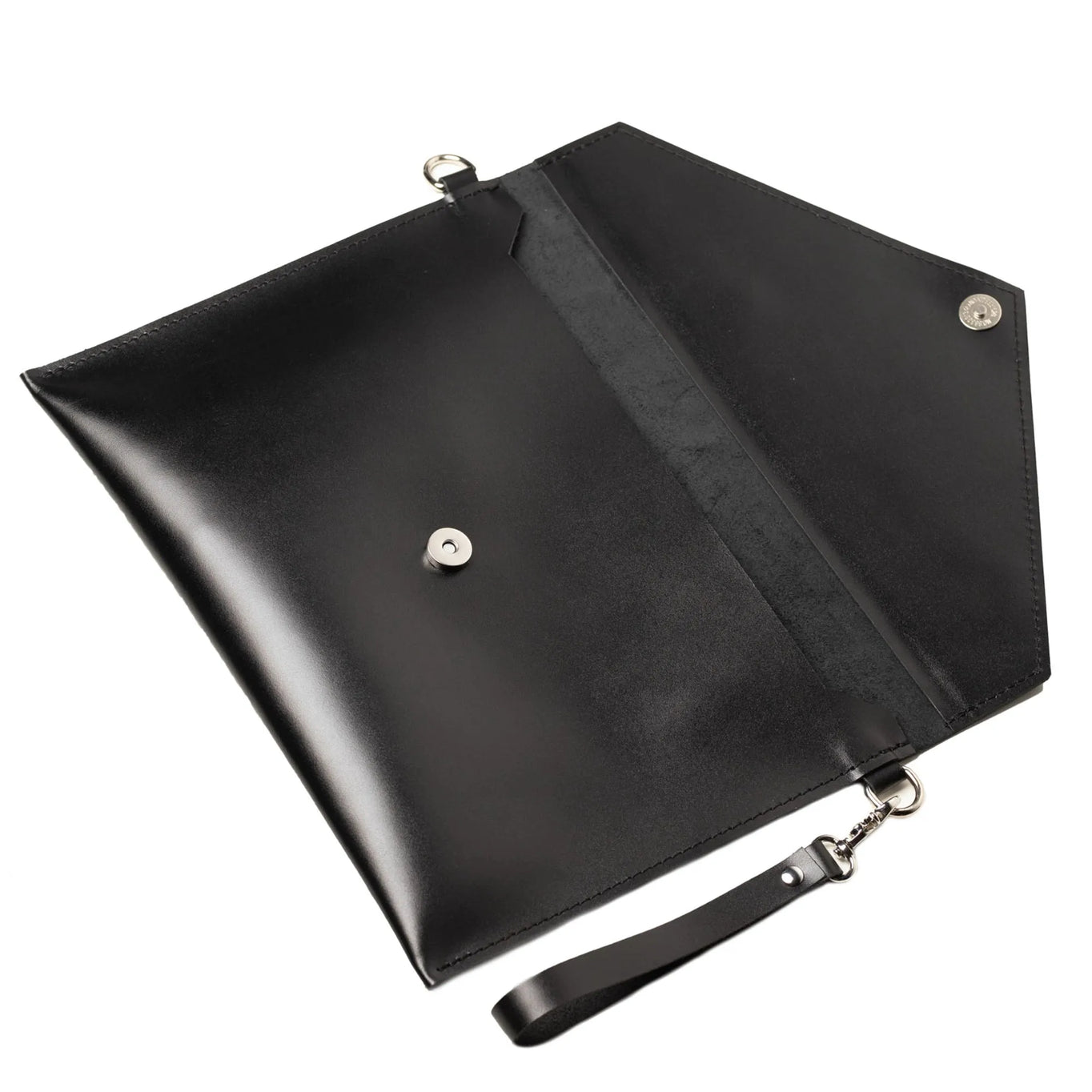Leather Envelope Clutch - A4 | Smooth Black - Wenderfarer