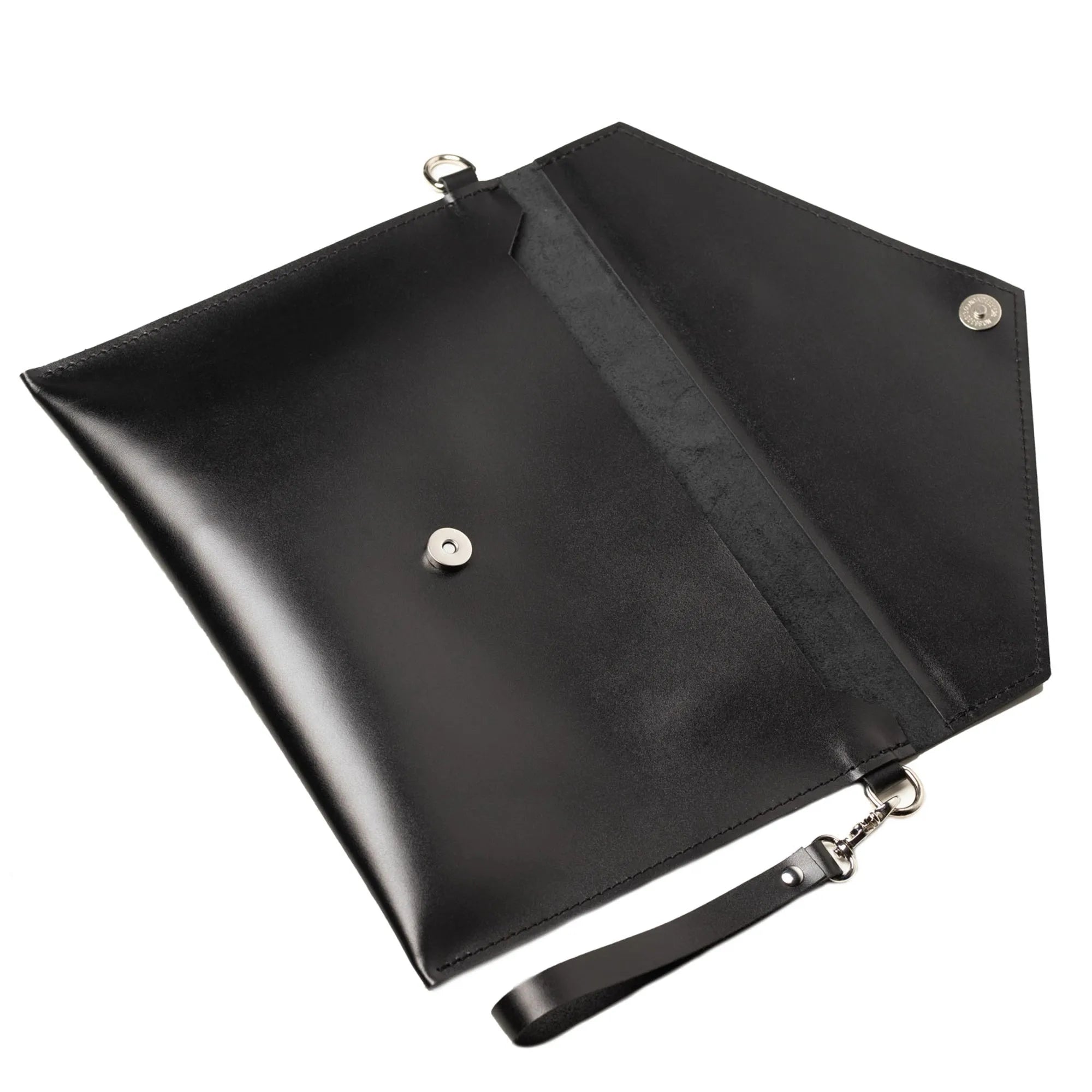Leather Envelope Clutch - A4 | Smooth Black - Wenderfarer