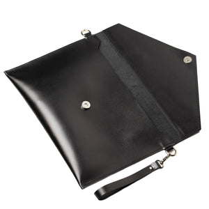 Leather Envelope Clutch - A4 | Smooth Black - Wenderfarer