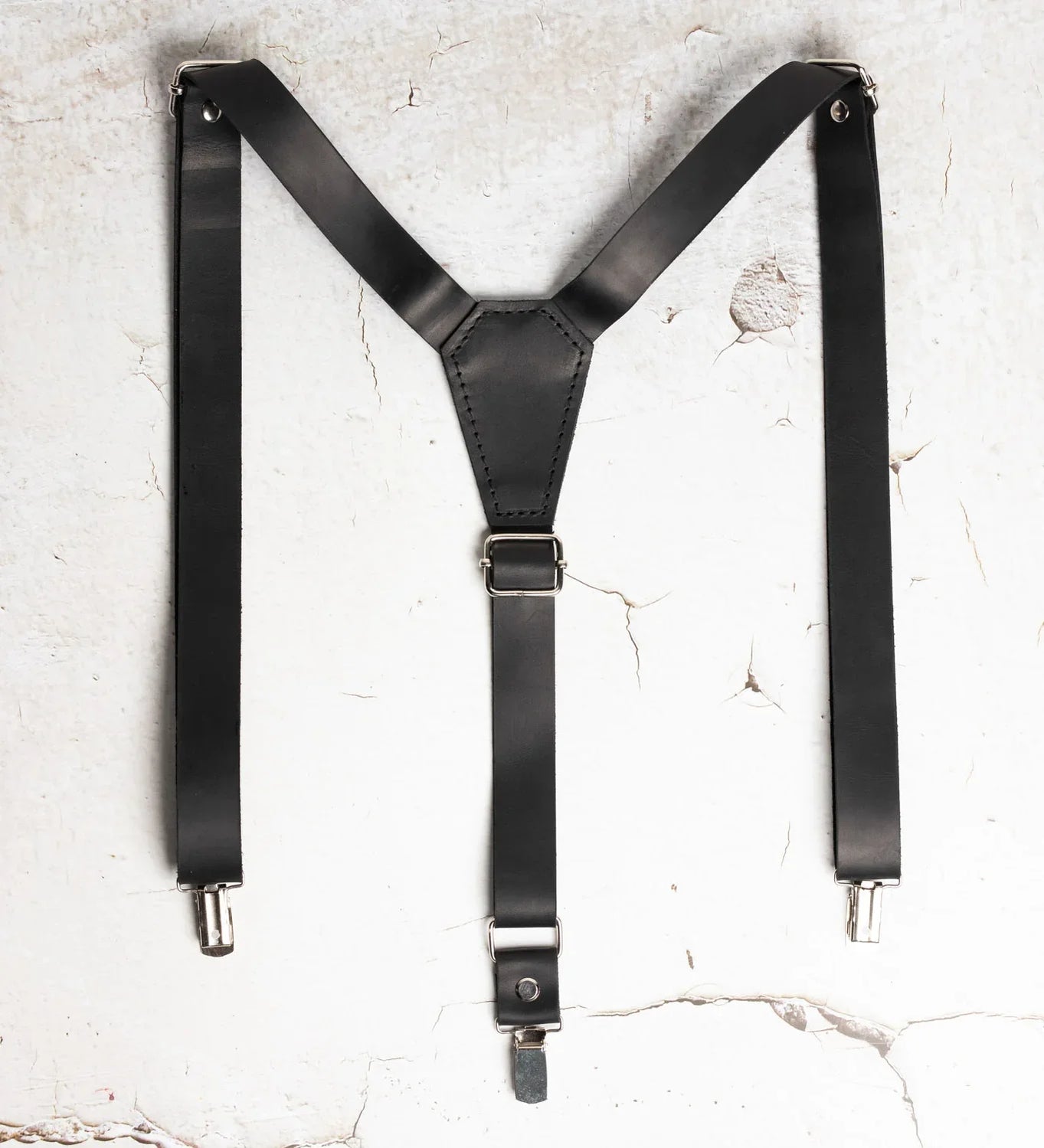 Y-Back Matte Leather Suspenders for Men – Rustic Style