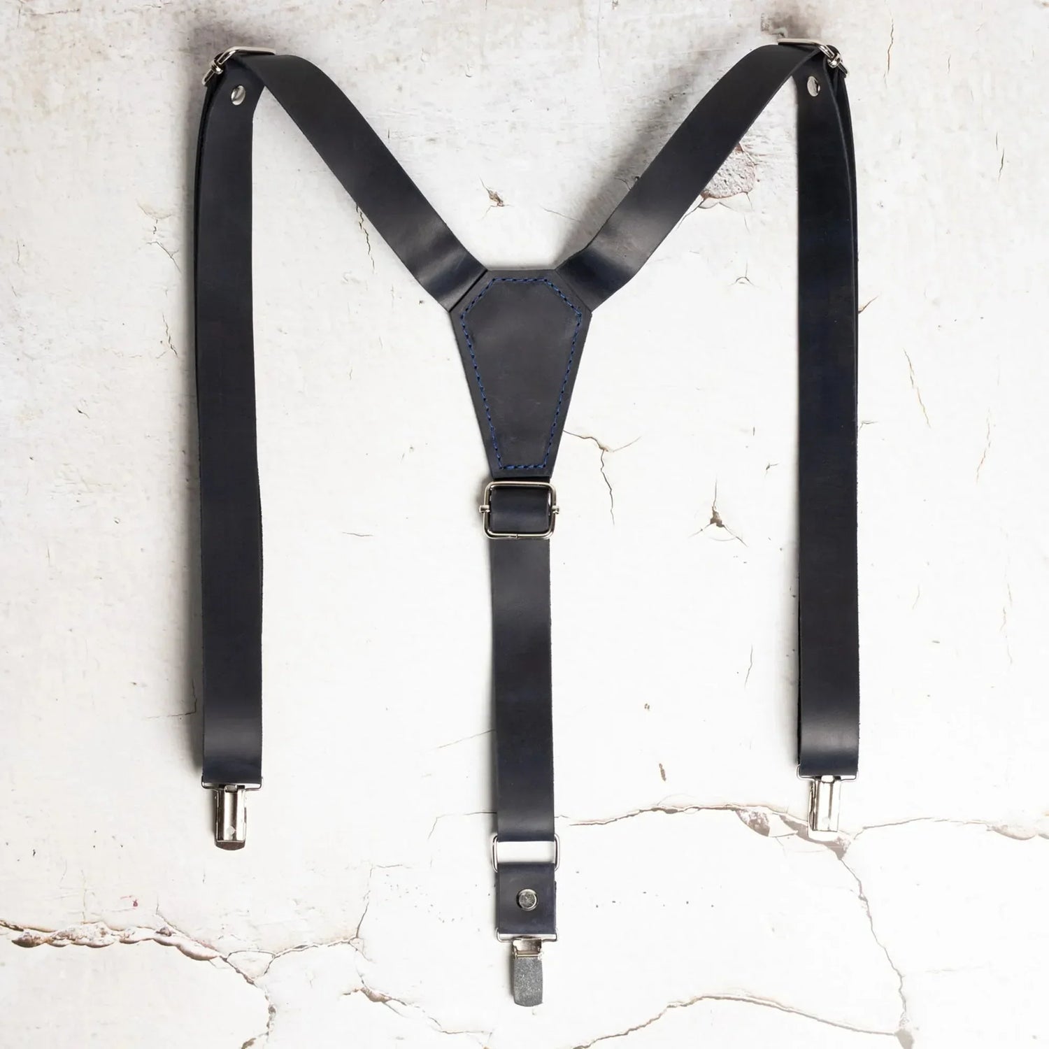 Y-Back Matte Leather Suspenders for Men – Rustic Style