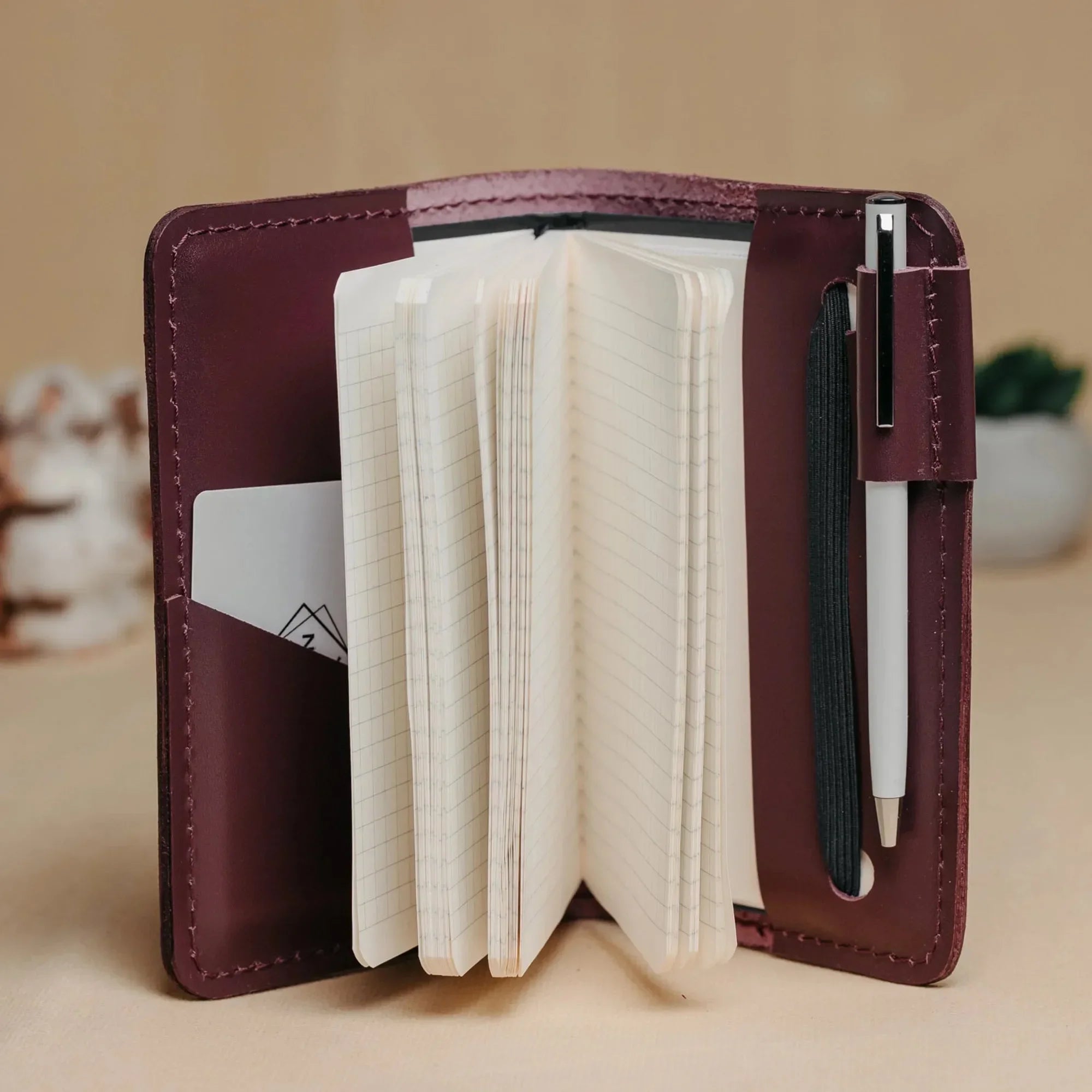 Leather Notebook cover A6, A5, B5, B6, A4 | Burgundy - Wenderfarer