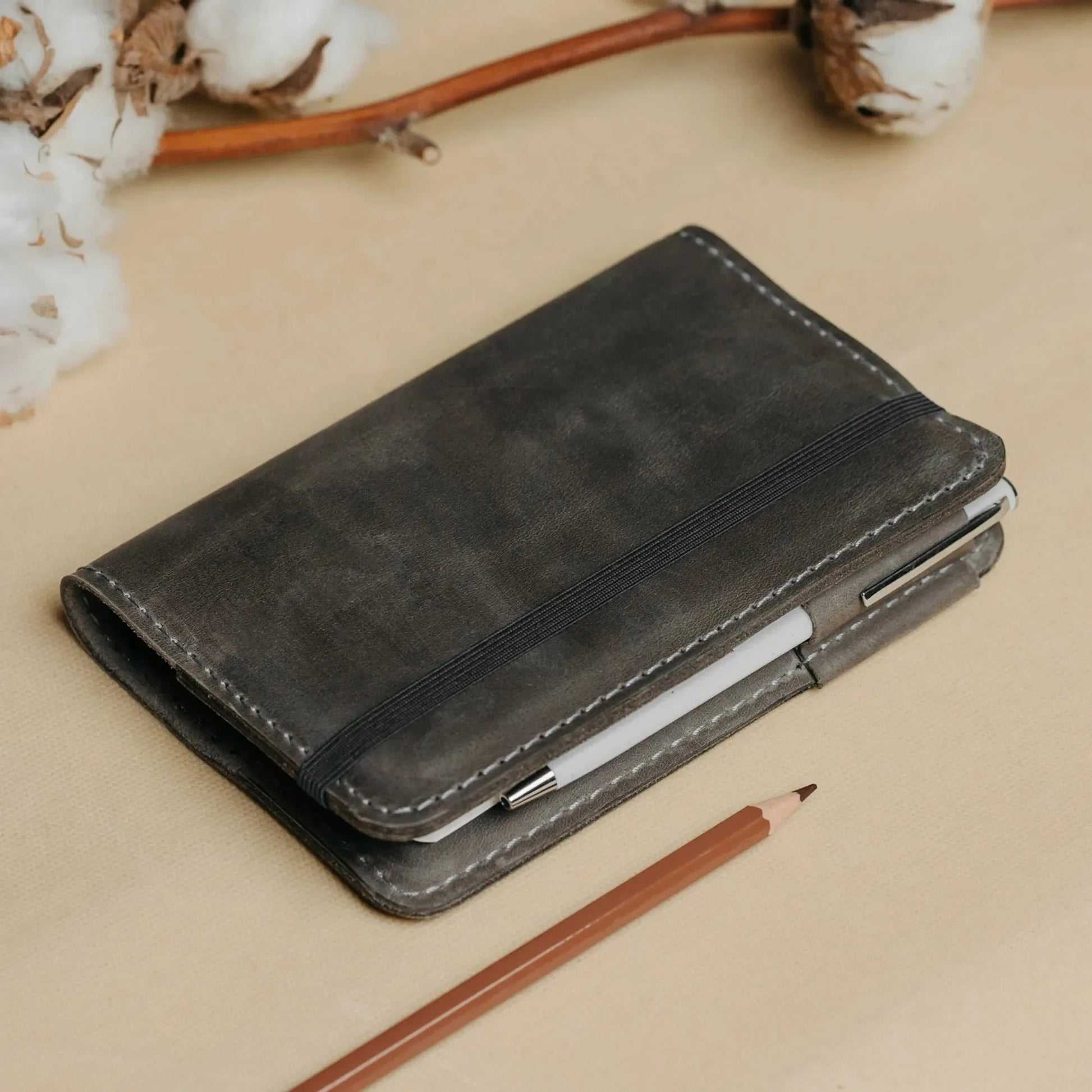 Distressed Leather Notebook cover B6, B5