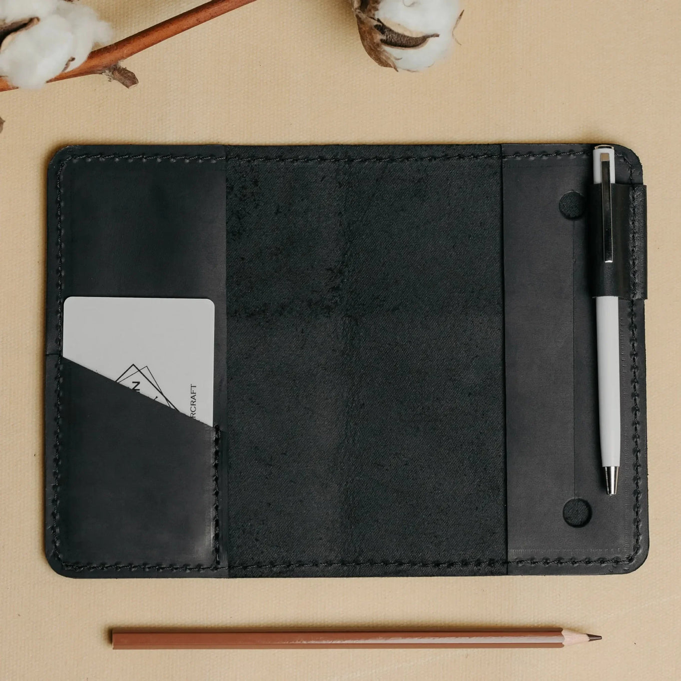 Distressed Leather Notebook cover A6, A5, B5, B6, A4 | Black - Wenderfarer