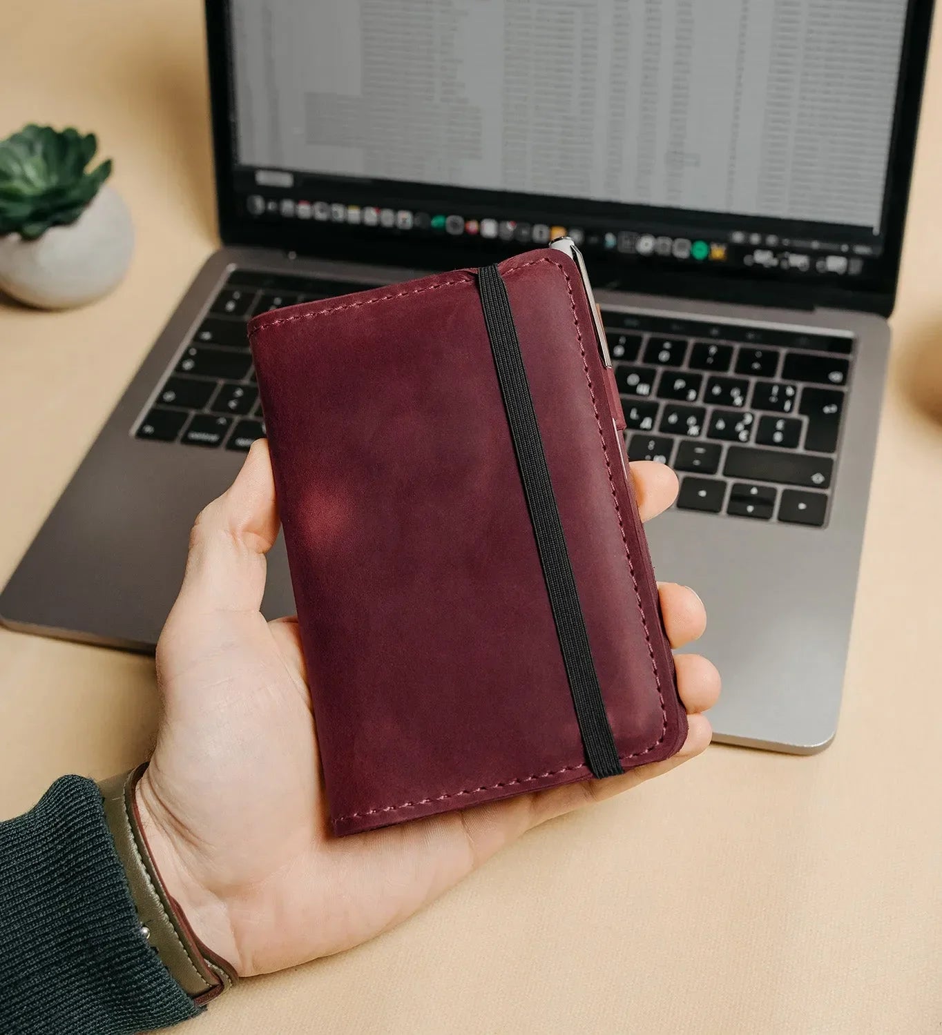 Distressed Leather Notebook cover B6, B5