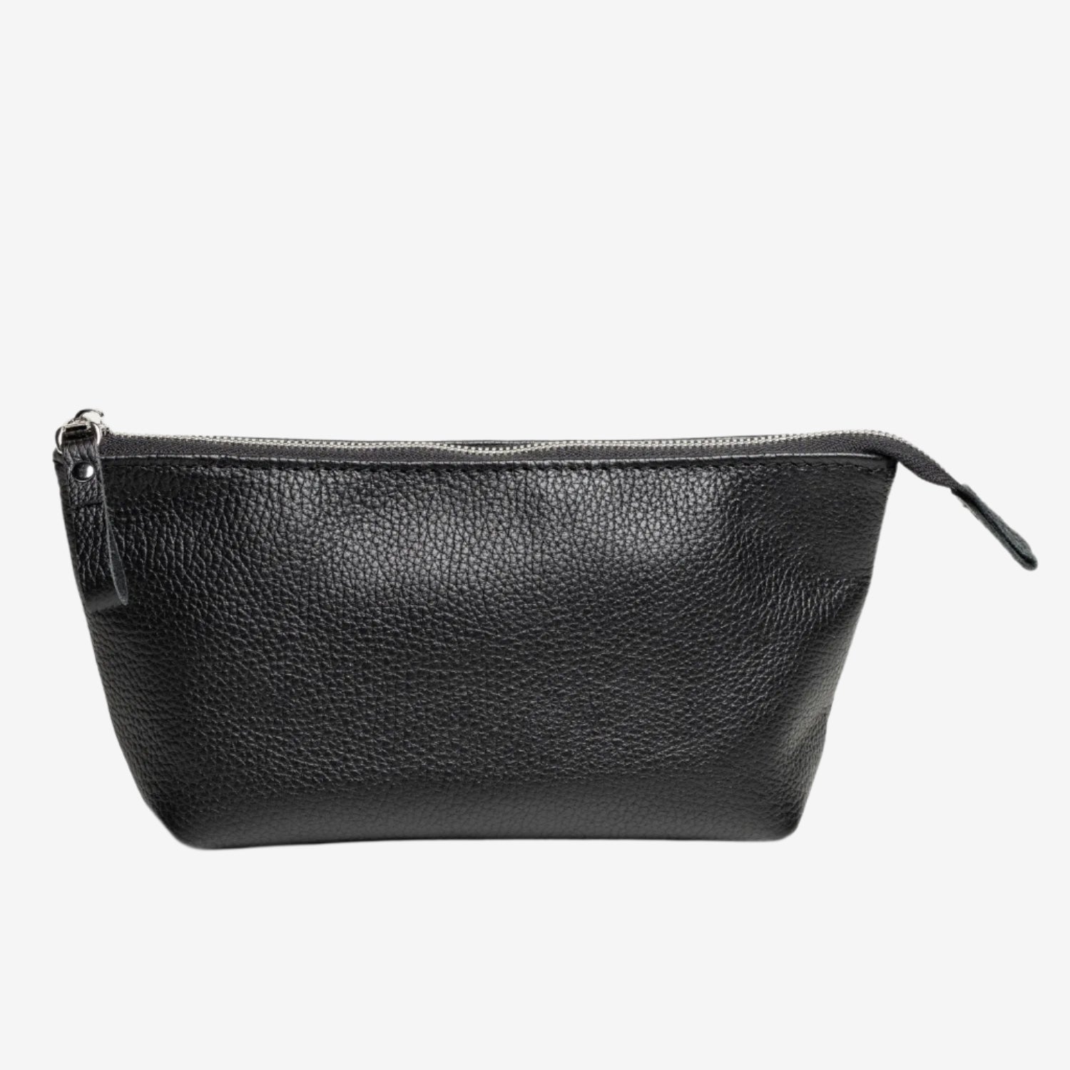 Full grain Leather Makeup Bag - Allure | Graini Black - Wenderfarer