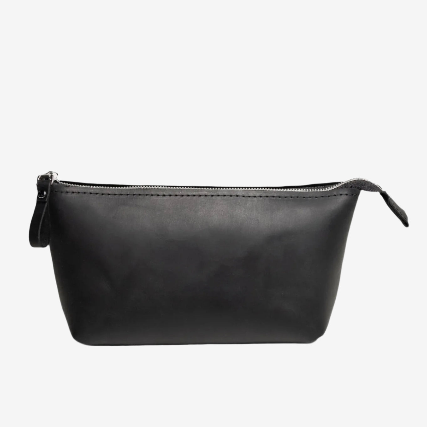 Full grain Leather Makeup Bag - Allure | Matte Black - Wenderfarer