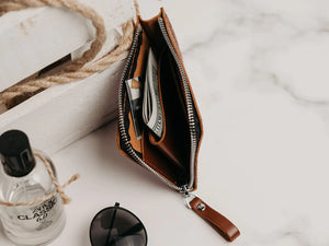 Small Zippered Leather Wallet