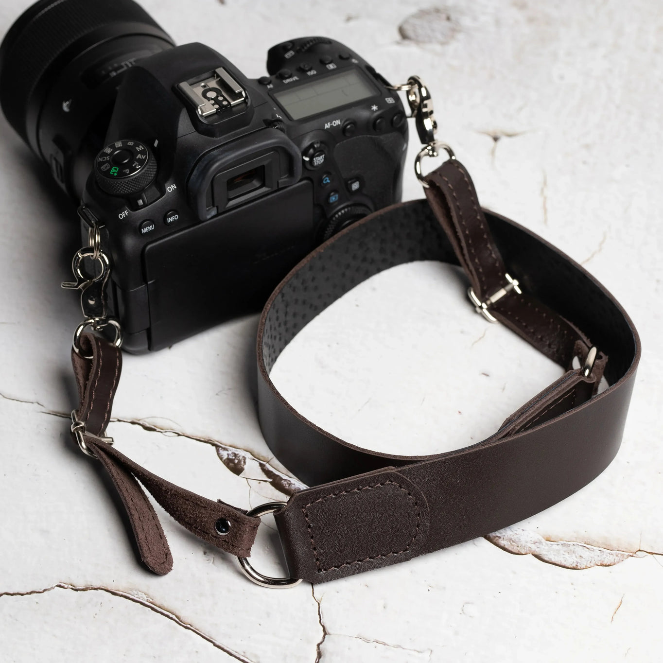 Leather Camera Neck Strap – Adjustable for DSLR & Mirrorless Cameras