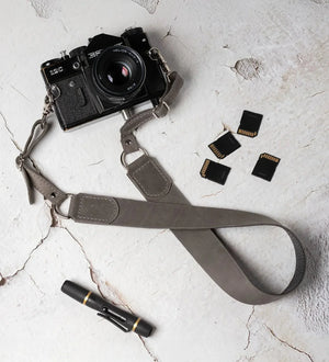 Distressed Leather Camera Strap – Quick Release & Secure Fit