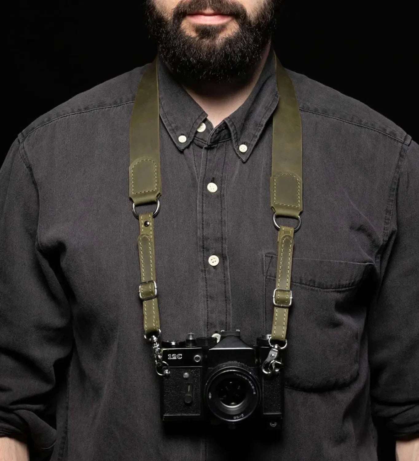 Distressed Leather Camera Strap – Quick Release & Secure Fit