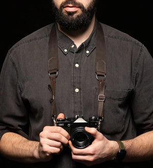 Distressed Leather Camera Strap – Quick Release & Secure Fit