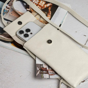 Minimalist Phone Pouch – Grainy Leather Crossbody Bag