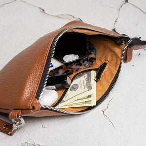 Grainy Leather Clutch with Zipper – 3 Sizes