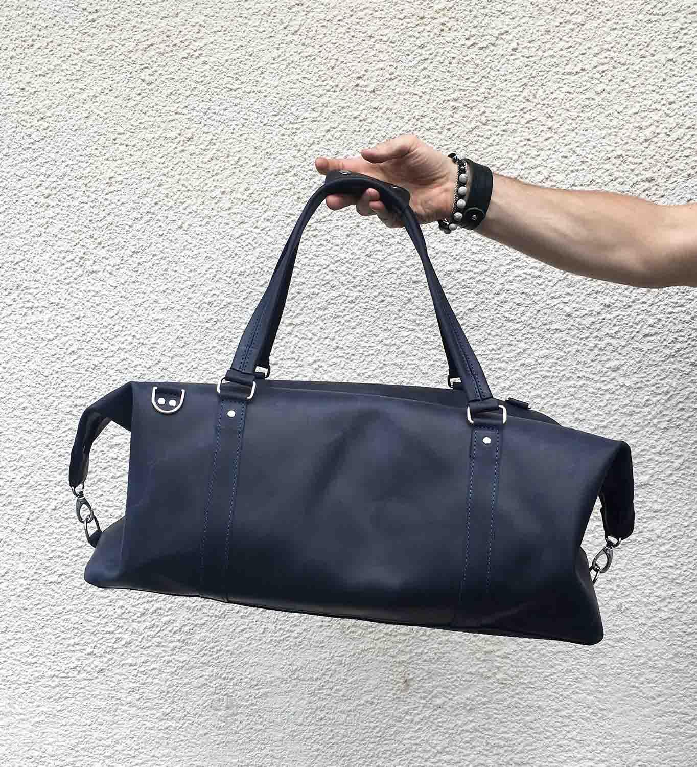 Handmade Distressed Leather Duffel – Travel Bag for Men | Stout M/L