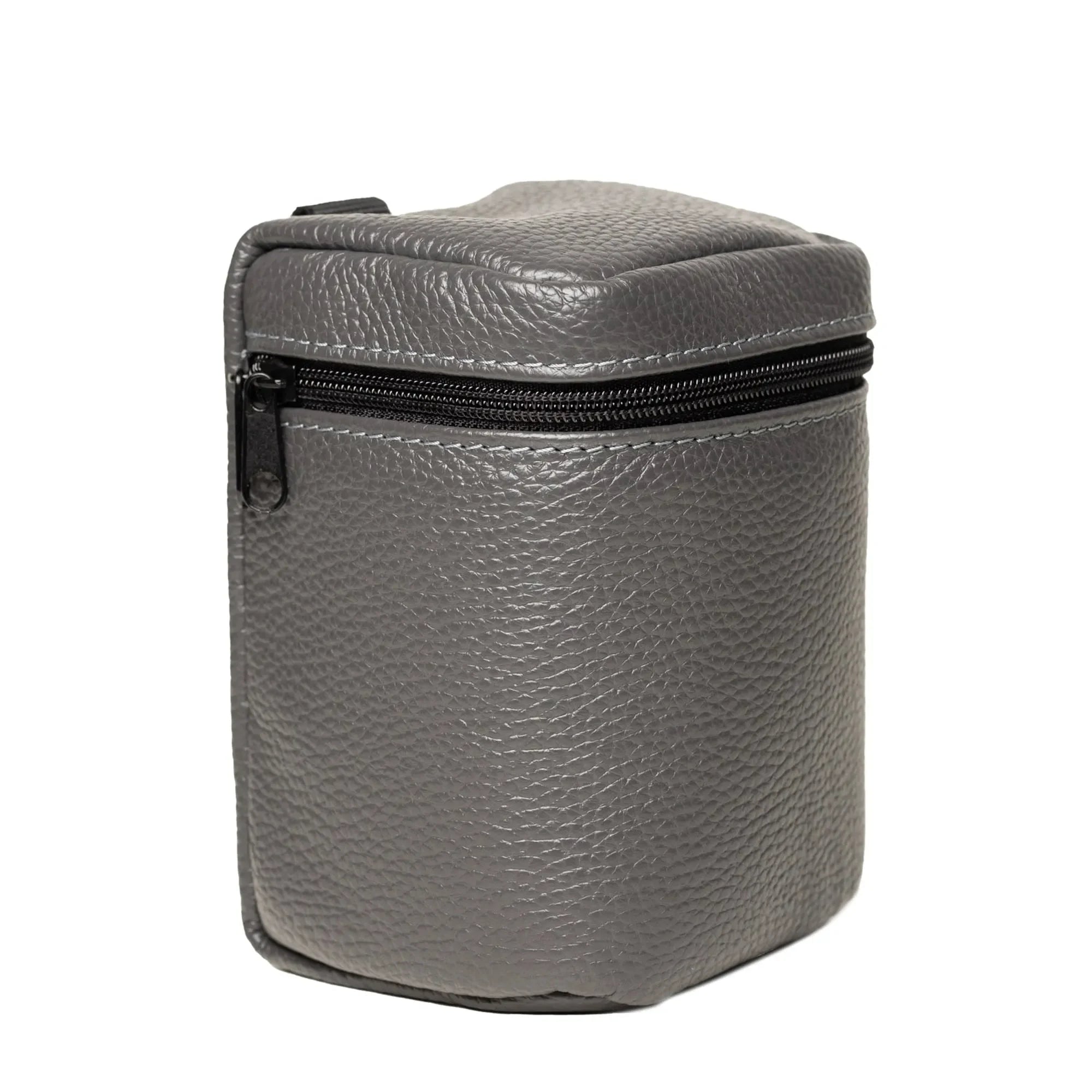 Full-Grain Leather Camera Lens Case | Smoky Grey - Wenderfarer